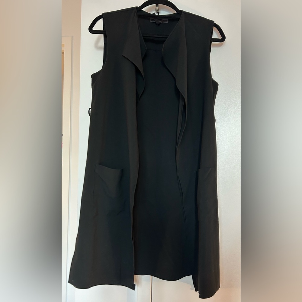BCBG Maxazria long black vest